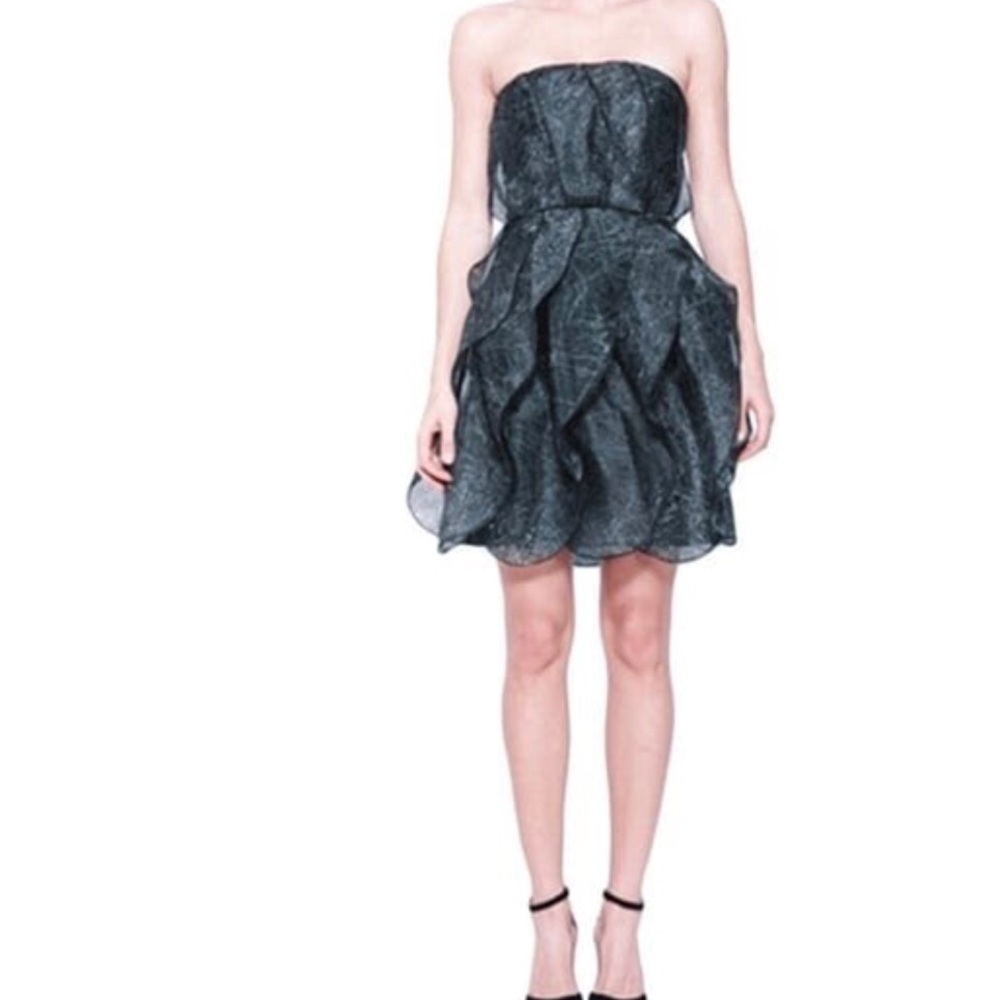 Halston heritage mini ruffle dress size 2.Like new